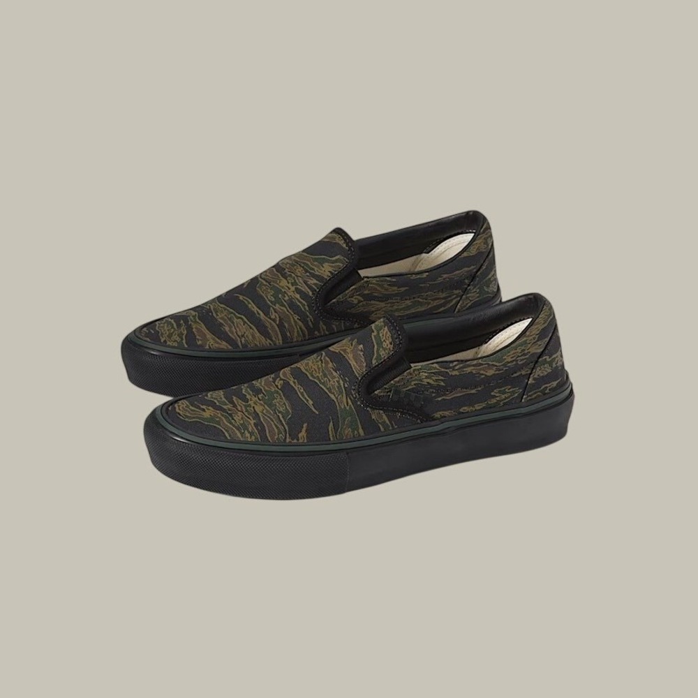 Vans Skate Slip-On Tiger Camo Black Shoes Men's Size 11 NEW